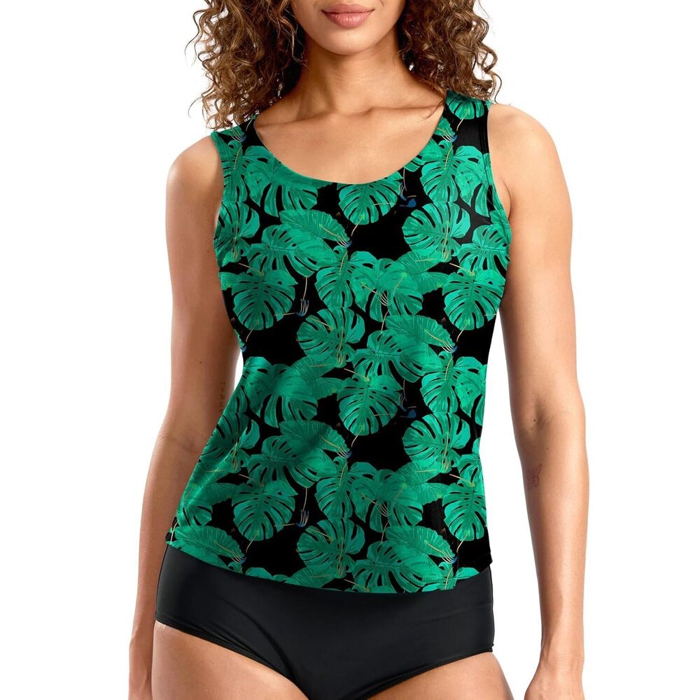 Tankini Tops for Women High Neck Swimsuits Swim Top Modest Bathing